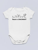 Made In Cincinnati Quote Bodysuit -SmartPrintsInk Designs