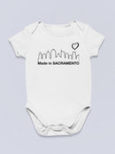Made In Sacramento Quote Bodysuit -SmartPrintsInk Designs