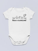 Made In Cleveland Quote Bodysuit -SmartPrintsInk Designs