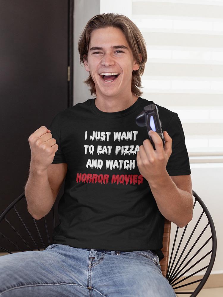 Eat Pizza And Watch Movies T-shirt -SmartPrintsInk Designs