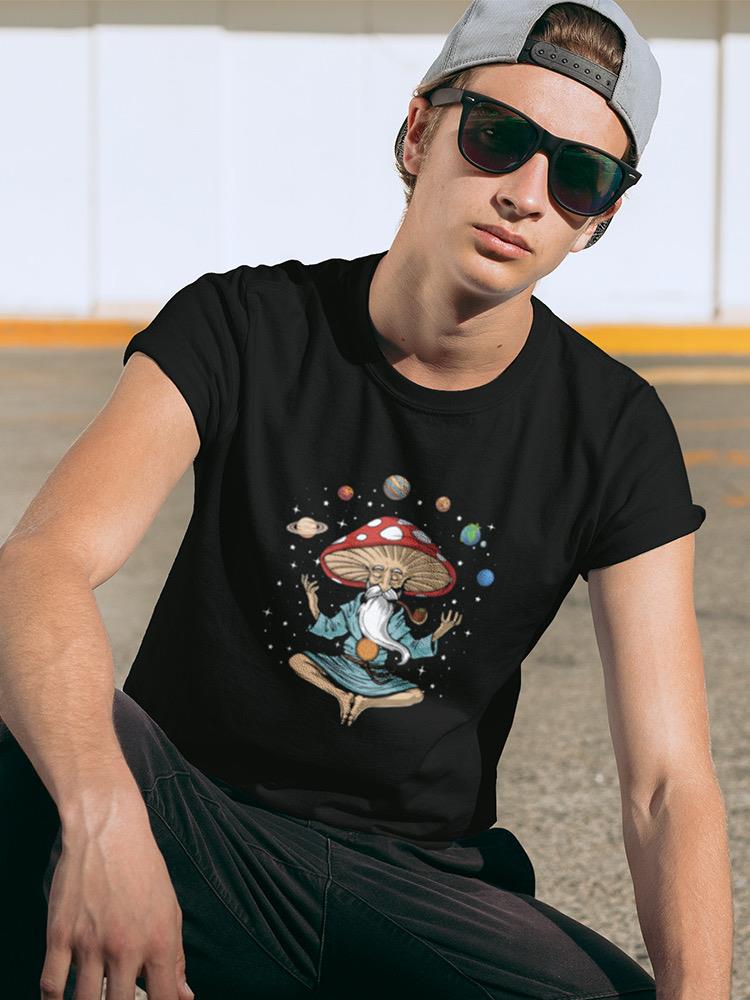 Meditating Mushroom T-shirt -SmartPrintsInk Designs