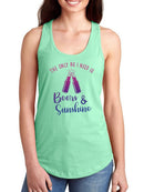 Beers And Sunshine! Racerback Tank -SmartPrintsInk Designs