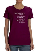 Latina Traits T-shirt -SmartPrintsInk Designs