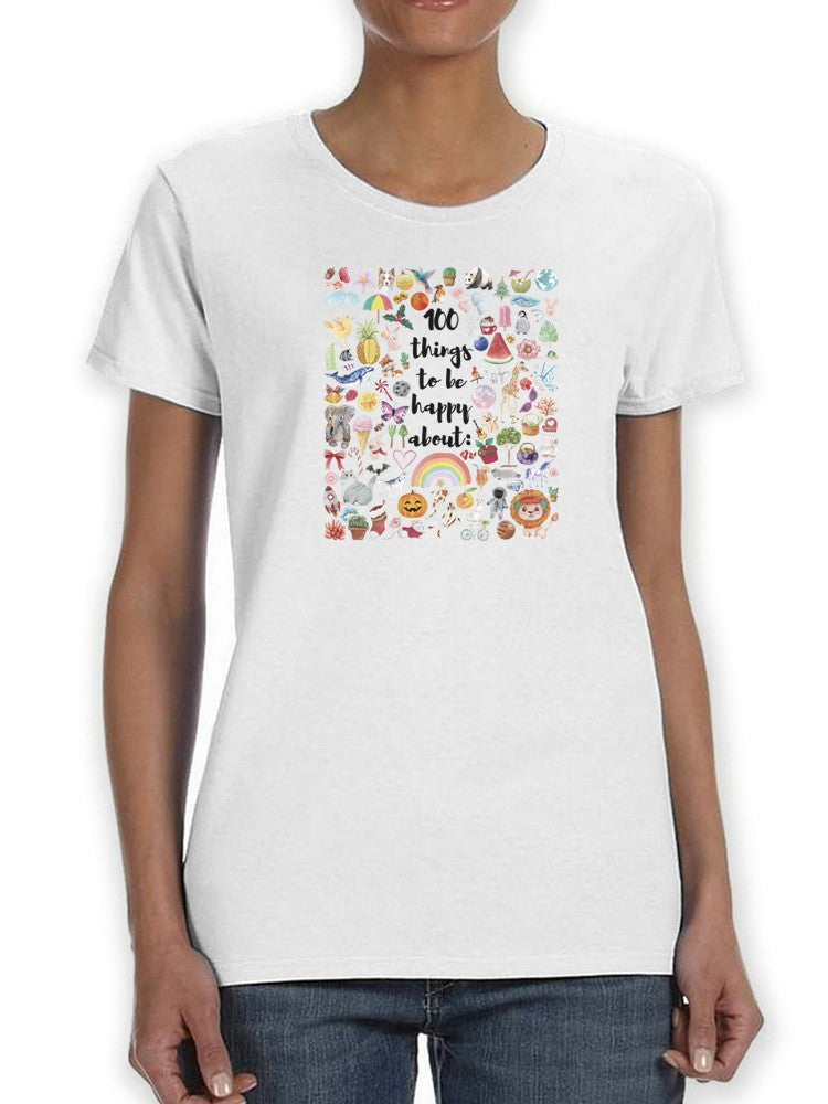 100 Things To Be Happy About T-shirt -SmartPrintsInk Designs