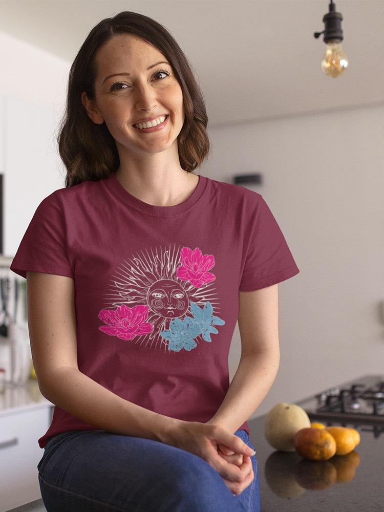 Sun And Flowers T-shirt -SmartPrintsInk Designs