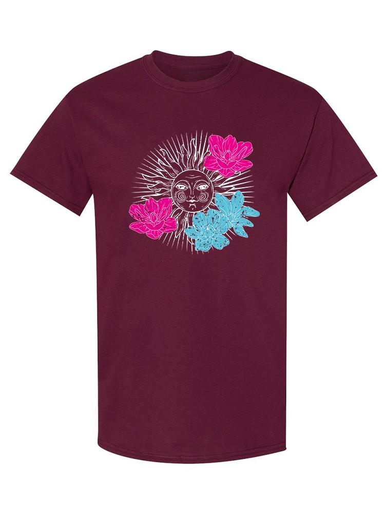 Sun And Flowers T-shirt -SmartPrintsInk Designs