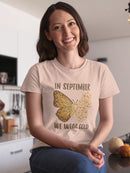 In September We Wear Gold T-shirt -SmartPrintsInk Designs