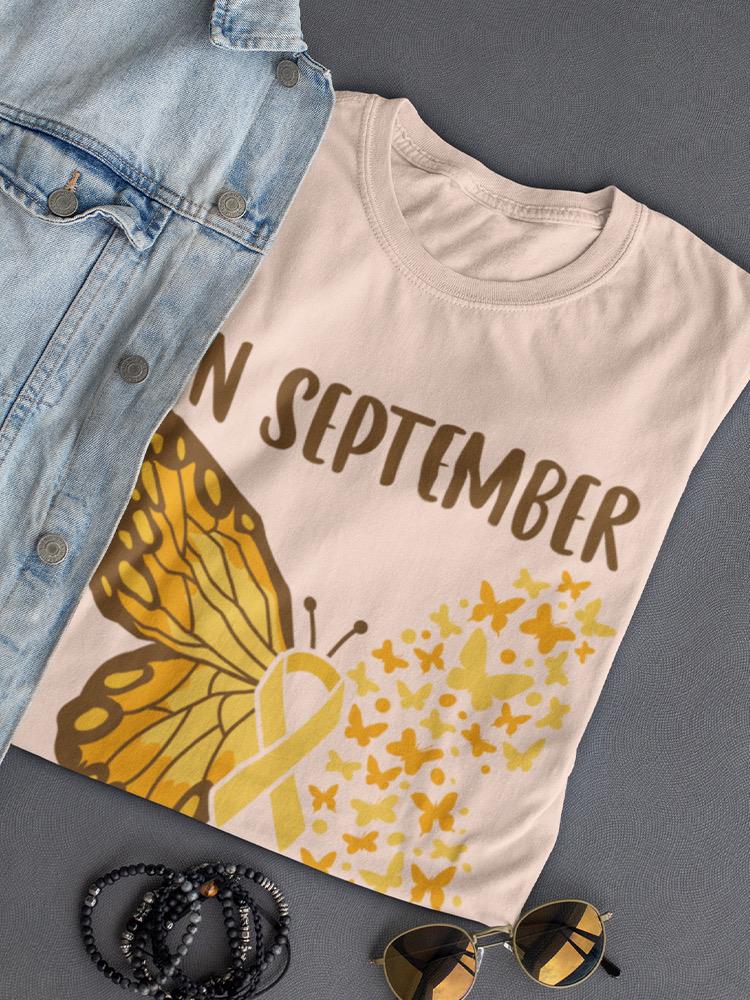 In September We Wear Gold T-shirt -SmartPrintsInk Designs