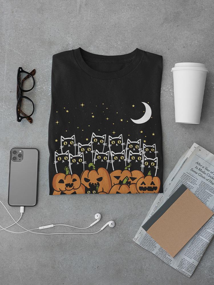 Cats And Pumpkins T-shirt -SmartPrintsInk Designs