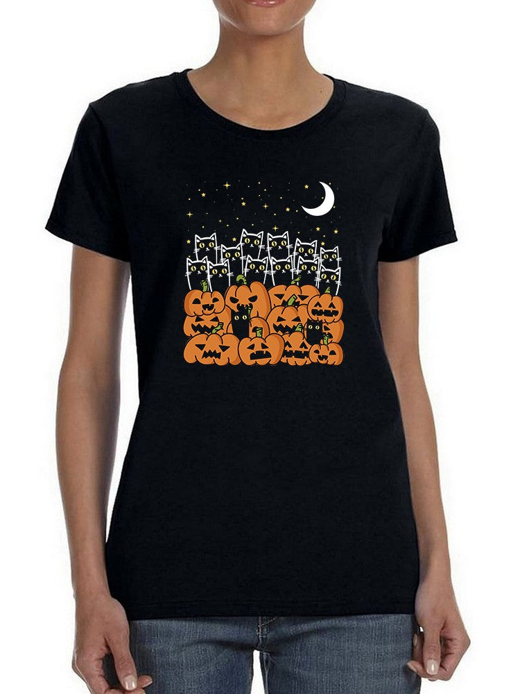 Cats And Pumpkins T-shirt -SmartPrintsInk Designs