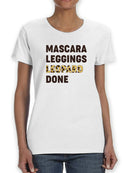 Mascara, Leggins And Leopard T-shirt -SmartPrintsInk Designs