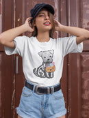 Dog Skeleton Halloween T-shirt -SmartPrintsInk Designs