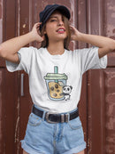 Boba Tea And Panda T-shirt -SmartPrintsInk Designs