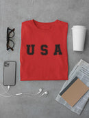 Usa Text. T-shirt -SmartPrintsInk Designs