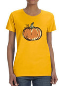 Drawn Pumpkin T-shirt -SmartPrintsInk Designs