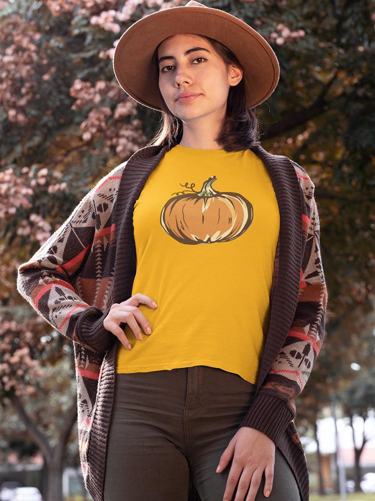 Drawn Pumpkin T-shirt -SmartPrintsInk Designs