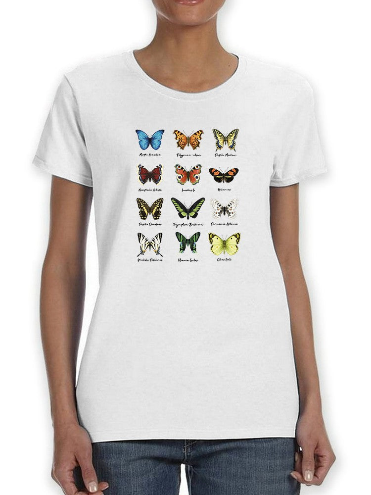Butterfly Types T-shirt -SmartPrintsInk Designs