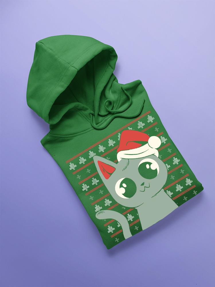 Christmas Kitten Hoodie  -SmartPrintsInk Designs