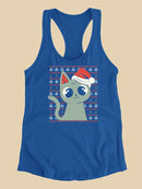 Christmas Kitten Racerback Tank -SmartPrintsInk Designs