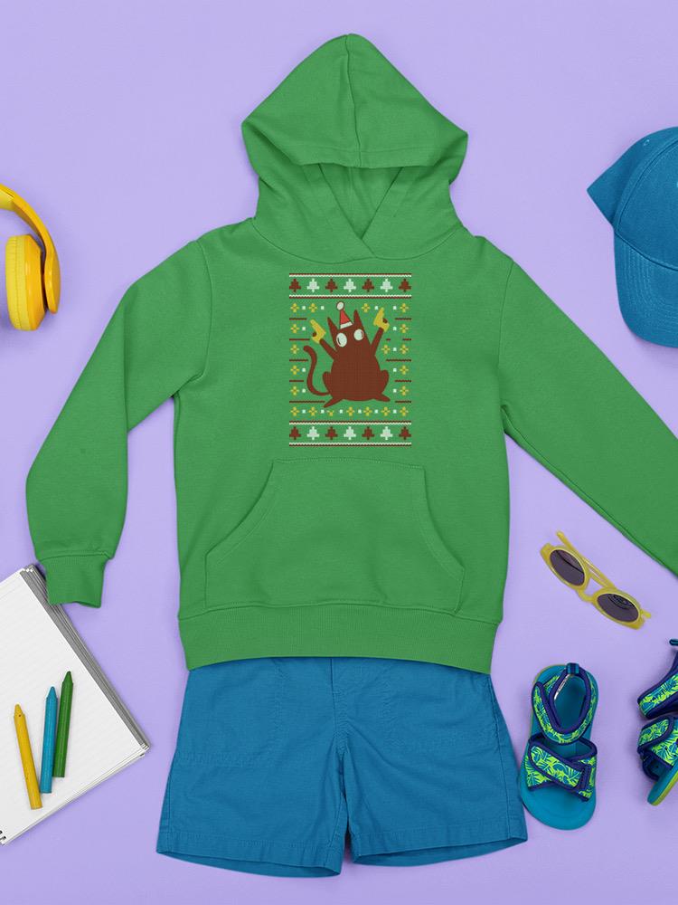 Funny Christmas Kitten Hoodie  -SmartPrintsInk Designs