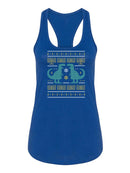 Christmas Dinosaurs Racerback Tank -SmartPrintsInk Designs