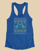 Christmas Dinosaurs Racerback Tank -SmartPrintsInk Designs