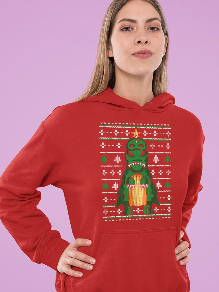 Dinosaur For Christmas Hoodie -SmartPrintsInk Designs