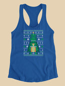 Dinosaur For Christmas Racerback Tank -SmartPrintsInk Designs