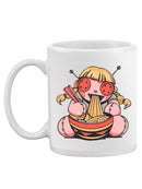 Doll Eating Noodles Mug -SmartPrintsInk Designs
