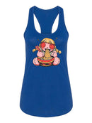 Doll Eating Noodles Racerback Tank -SmartPrintsInk Designs