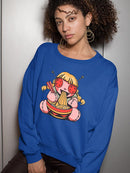 Doll Eating Noodles Sweatshirt -SmartPrintsInk Designs