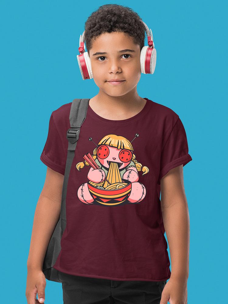 Doll Eating Noodles T-shirt -SmartPrintsInk Designs