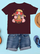 Doll Eating Noodles T-shirt -SmartPrintsInk Designs