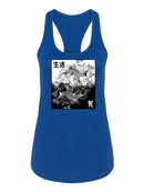 Black And White Koi Fish Racerback Tank -SmartPrintsInk Designs