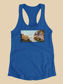 Man Touching A Cat Racerback Tank -SmartPrintsInk Designs