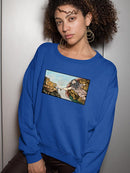 Man Touching A Cat Sweatshirt -SmartPrintsInk Designs