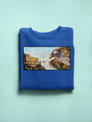 Man Touching A Cat Sweatshirt -SmartPrintsInk Designs