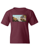 Man Touching A Cat T-shirt -SmartPrintsInk Designs