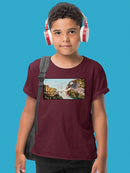 Man Touching A Cat T-shirt -SmartPrintsInk Designs