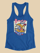 Ramen Surfing Racerback Tank -SmartPrintsInk Designs