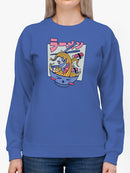 Ramen Surfing Sweatshirt -SmartPrintsInk Designs
