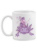 Riding An Axolotl Mug -SmartPrintsInk Designs