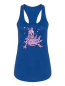 Riding An Axolotl Racerback Tank -SmartPrintsInk Designs