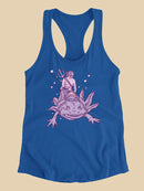 Riding An Axolotl Racerback Tank -SmartPrintsInk Designs