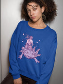 Riding An Axolotl Sweatshirt -SmartPrintsInk Designs