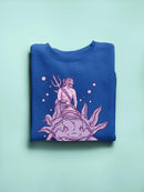 Riding An Axolotl Sweatshirt -SmartPrintsInk Designs
