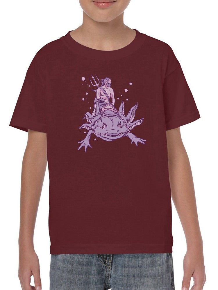 Riding An Axolotl T-shirt -SmartPrintsInk Designs