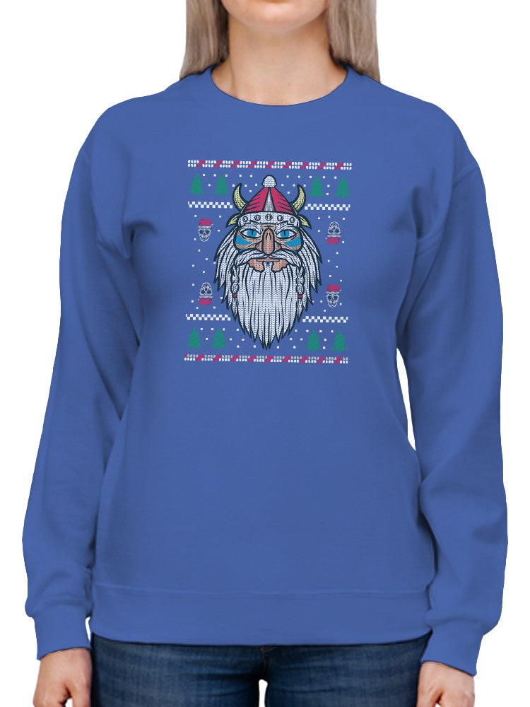 Viking Santa Sweatshirt -SmartPrintsInk Designs