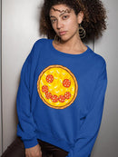 Smiling Pizza Sweatshirt -SmartPrintsInk Designs