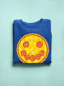 Smiling Pizza Sweatshirt -SmartPrintsInk Designs